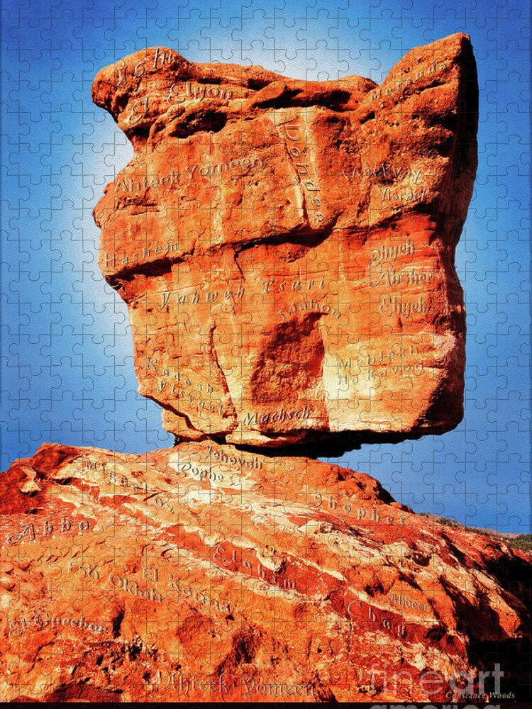 Rock Jigsaw Puzzle featuring the digital art Garden of The Living God by Constance Woods