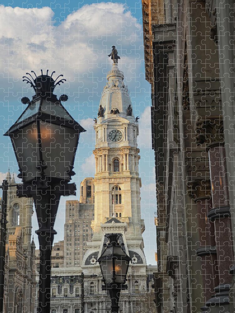 Gaslight Jigsaw Puzzle featuring the photograph Gaslight - Philadelphia by Bill Cannon