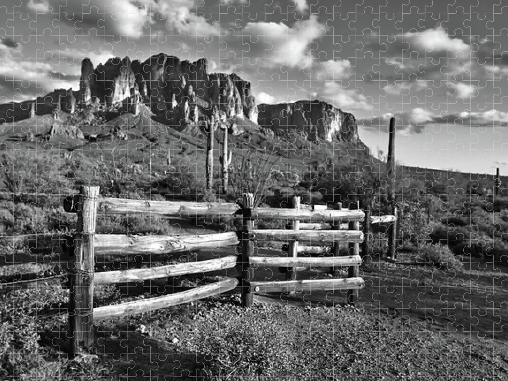 Superstition Mountains Jigsaw Puzzle featuring the photograph Gateway to Superstition by American Landscapes