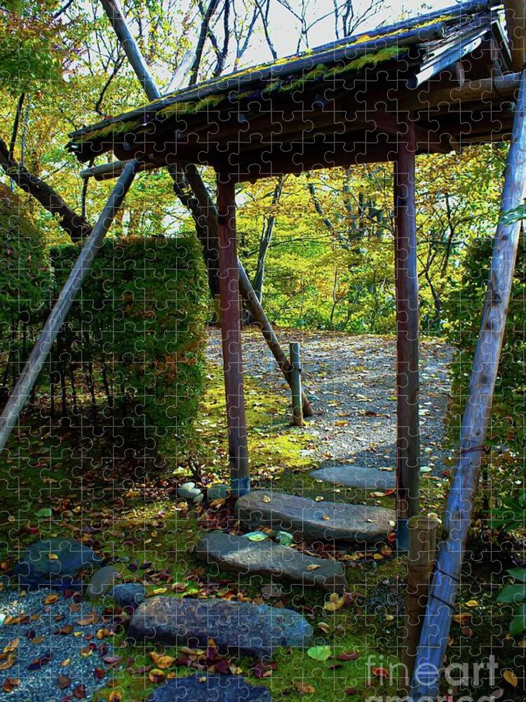Oriental.japan Jigsaw Puzzle featuring the photograph Gateway To The Courtyard by Tim Ernst