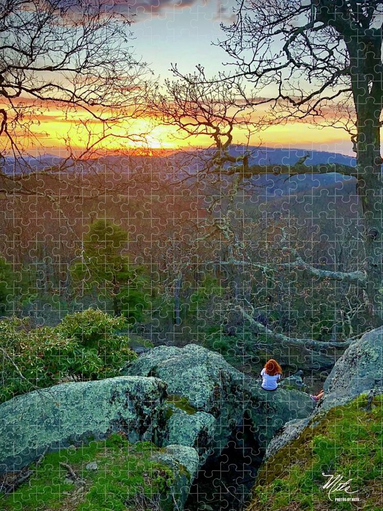  Jigsaw Puzzle featuring the photograph Gazing at sunset by Meta Gatschenberger