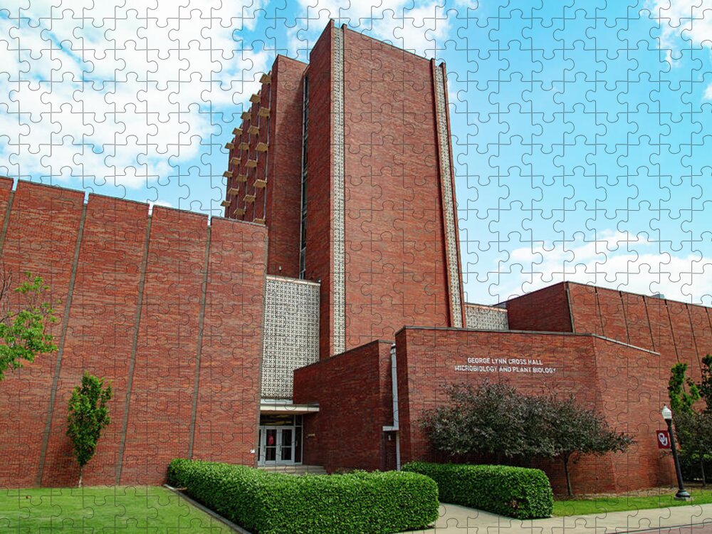 Oklahoma Jigsaw Puzzle featuring the photograph George Lynn Cross Microbiology and Plant Biology Building on the campus of University of Oklahoma by Eldon McGraw