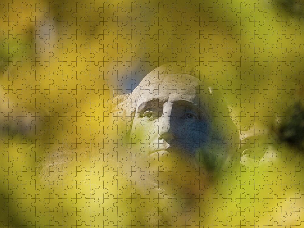 George Washington Mount Rushmore Jigsaw Puzzle featuring the photograph George Washington - Mount Rushmore #1 by David Morehead