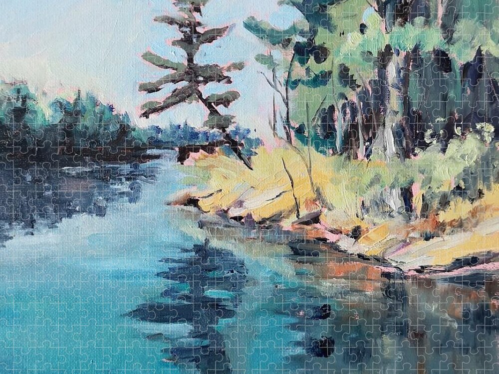Landscape Jigsaw Puzzle featuring the painting Georgian Bay by Sheila Romard