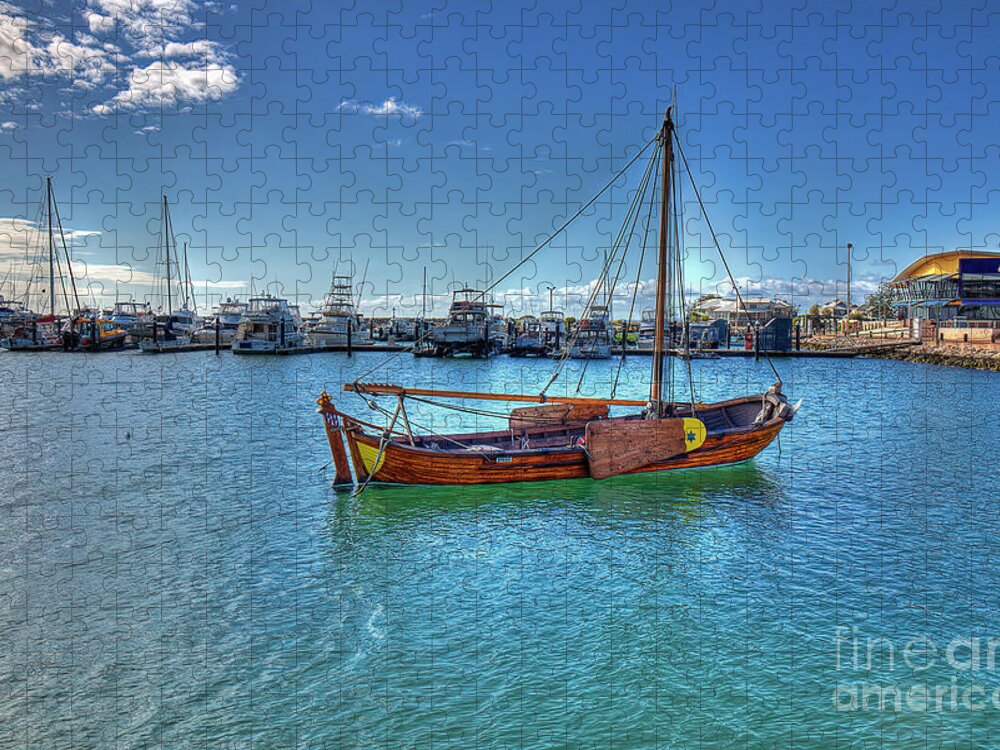 Marina Jigsaw Puzzle featuring the photograph Geraldton Marina, Western Australia 2 by Elaine Teague