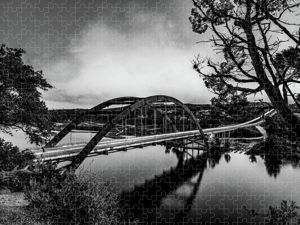 Bridge Jigsaw Puzzle featuring the photograph Get Over It Monochrome by KC Hulsman