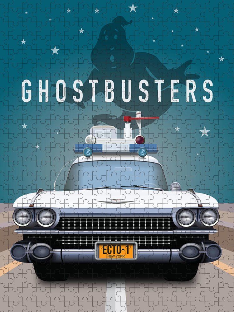 Ghostbusters Jigsaw Puzzle featuring the digital art Ghostbusters - Alternative Movie Poster by Movie Poster Boy