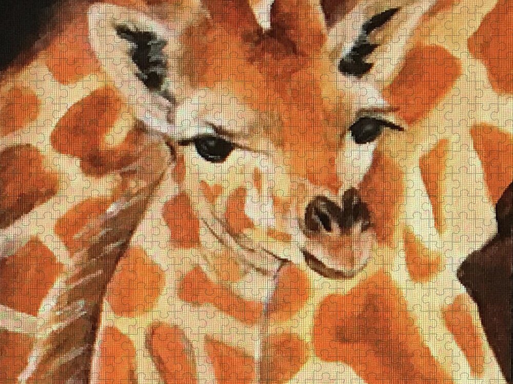 Art Jigsaw Puzzle featuring the painting Giraffe by Tammy Pool