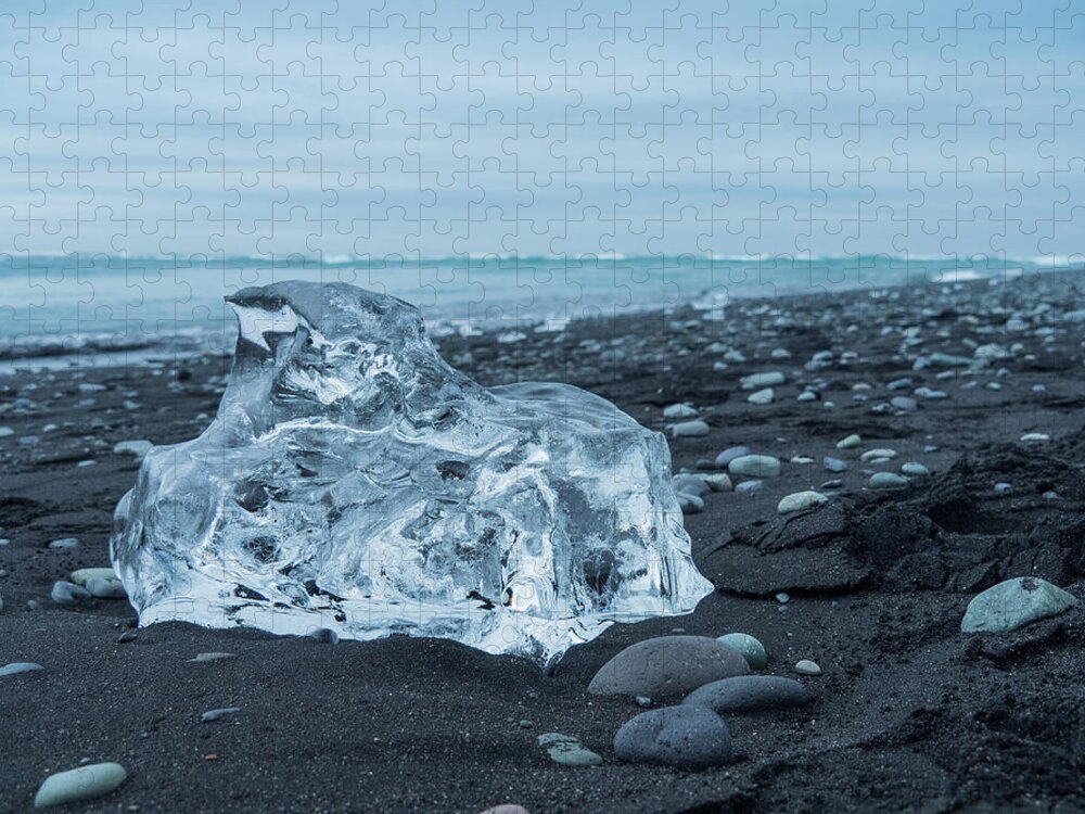 Diamond Beach Jigsaw Puzzle featuring the photograph Glacial Ice on Diamond Beach by Kristia Adams