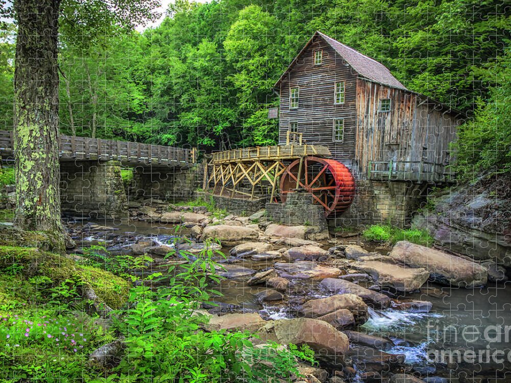 Glade Creek Jigsaw Puzzle featuring the photograph Glade Creek Grist Mill by Shelia Hunt