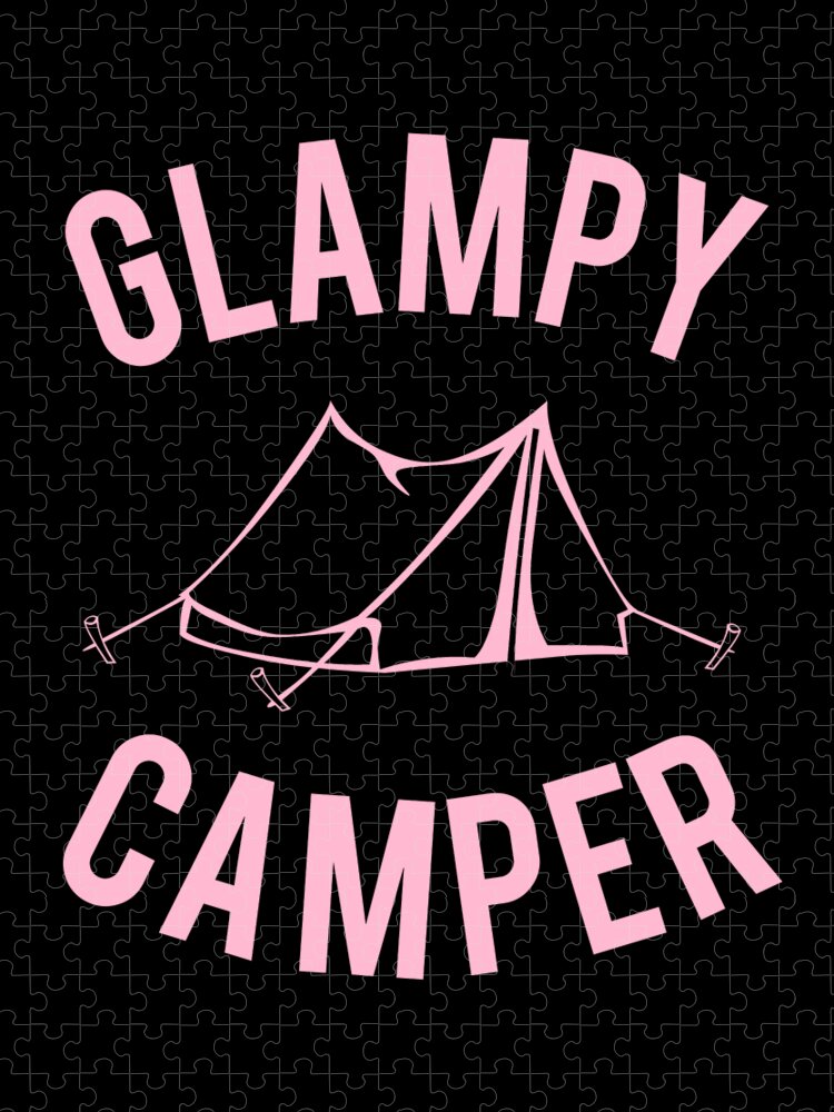 Funny Jigsaw Puzzle featuring the digital art Glampy Camper by Flippin Sweet Gear