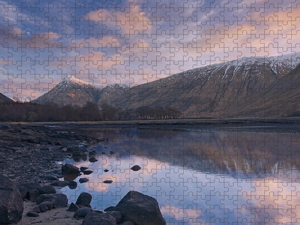 Landscape Jigsaw Puzzle featuring the photograph Glen Etive Landscape, Rannoch Moor, Scotland UK by Philip Preston