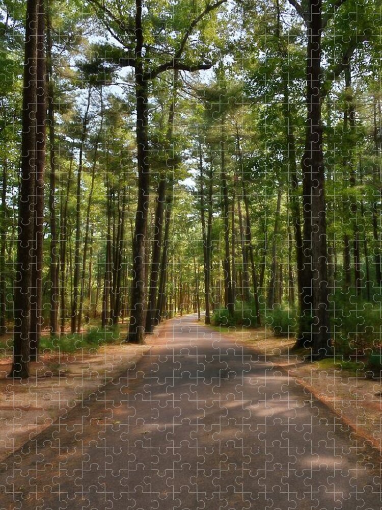 Trees Jigsaw Puzzle featuring the digital art Go This Way Too by Angie Tirado