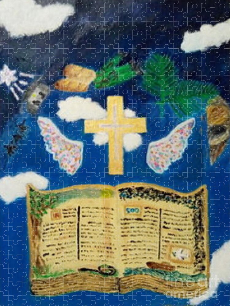 Church Jigsaw Puzzle featuring the painting God's Stories by David Westwood