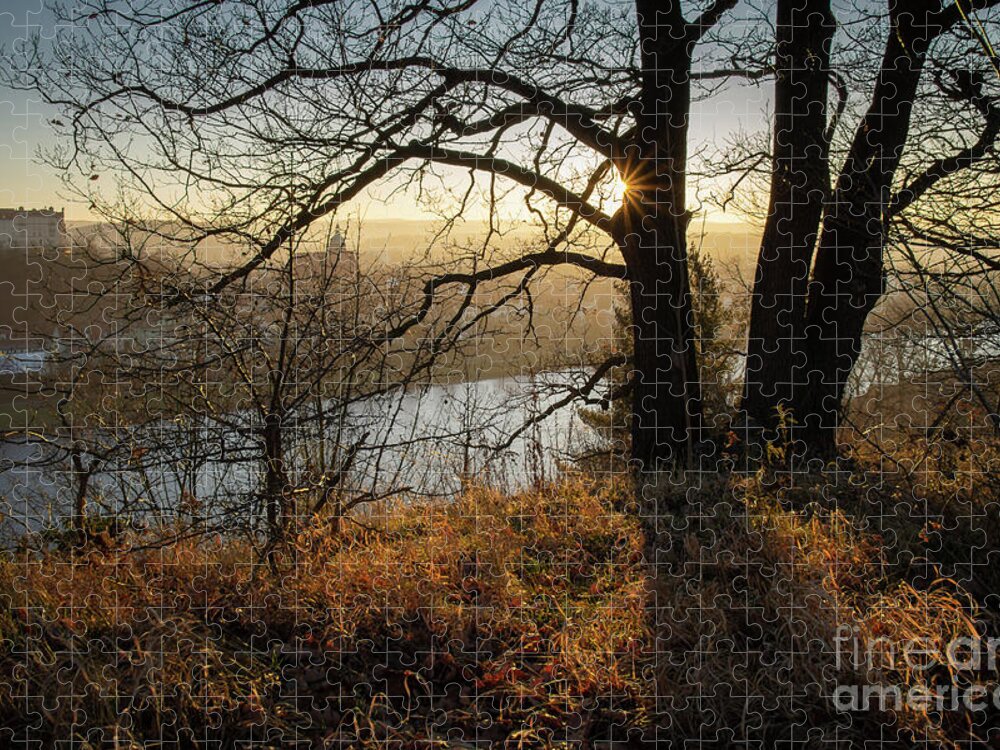 Sunset Jigsaw Puzzle featuring the photograph Golden evening light 1 by Adriana Mueller