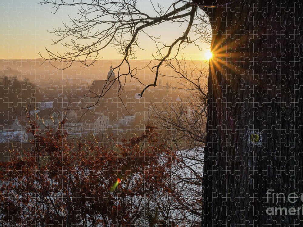 Sunset Jigsaw Puzzle featuring the photograph Golden evening light 2 by Adriana Mueller