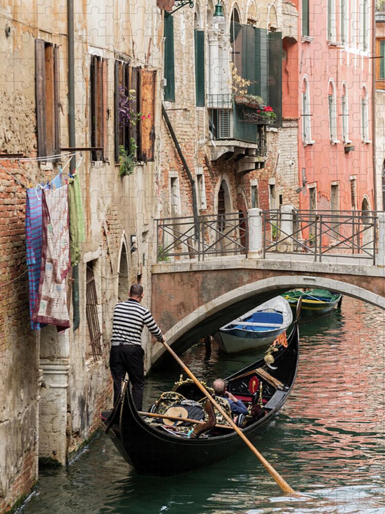 Italy Jigsaw Puzzle featuring the photograph Gondolier, Venice, Italy by Sarah Howard