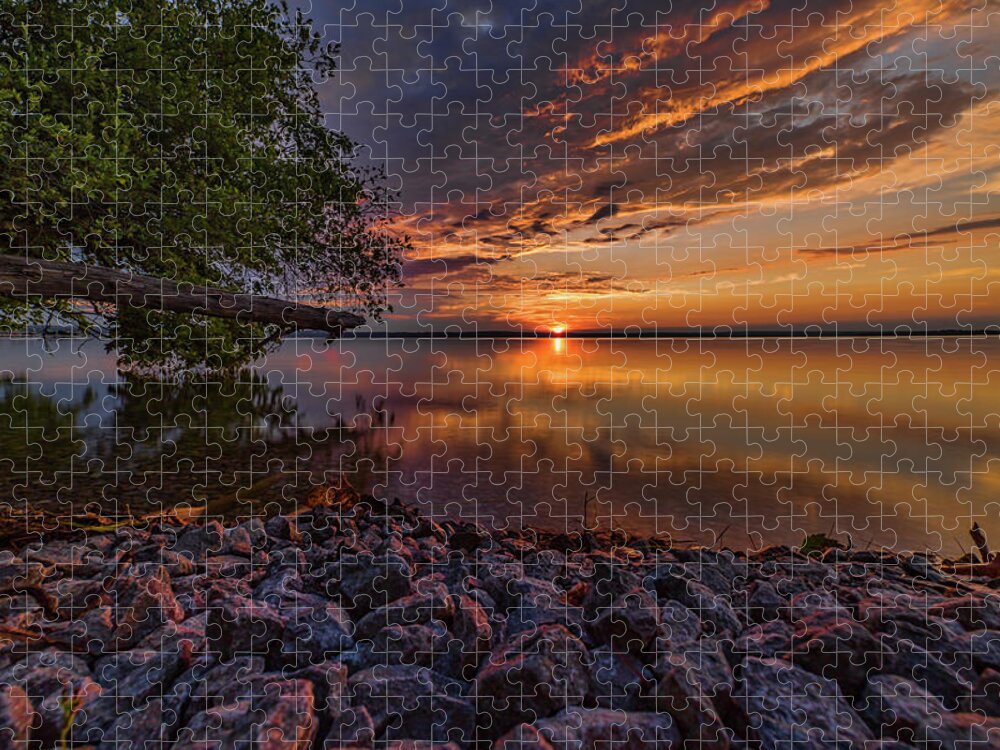 Higgins Lake Jigsaw Puzzle featuring the photograph Good Morning by Joe Holley