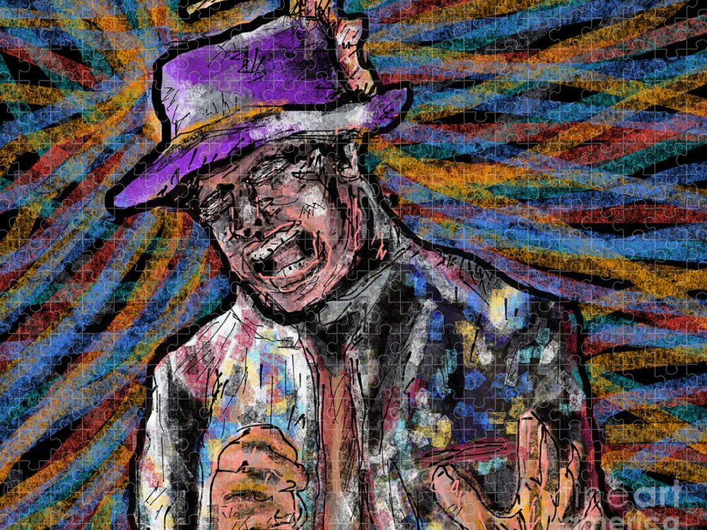 Gord Downie The Hip Abstract Rock And Roll Music Concert Star Celebrity Canada Jigsaw Puzzle featuring the painting Gord Downie The Hip Abstract by Bradley Boug