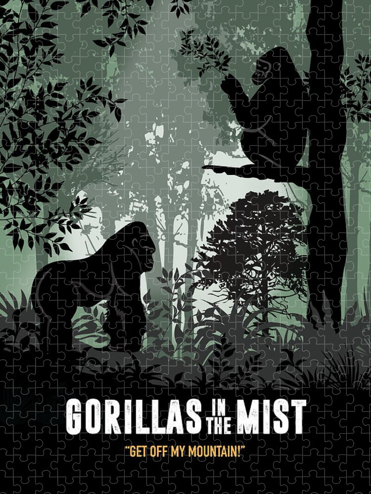 Movie Poster Jigsaw Puzzle featuring the digital art Gorillas in the Mist - Alternative Movie Poster by Movie Poster Boy