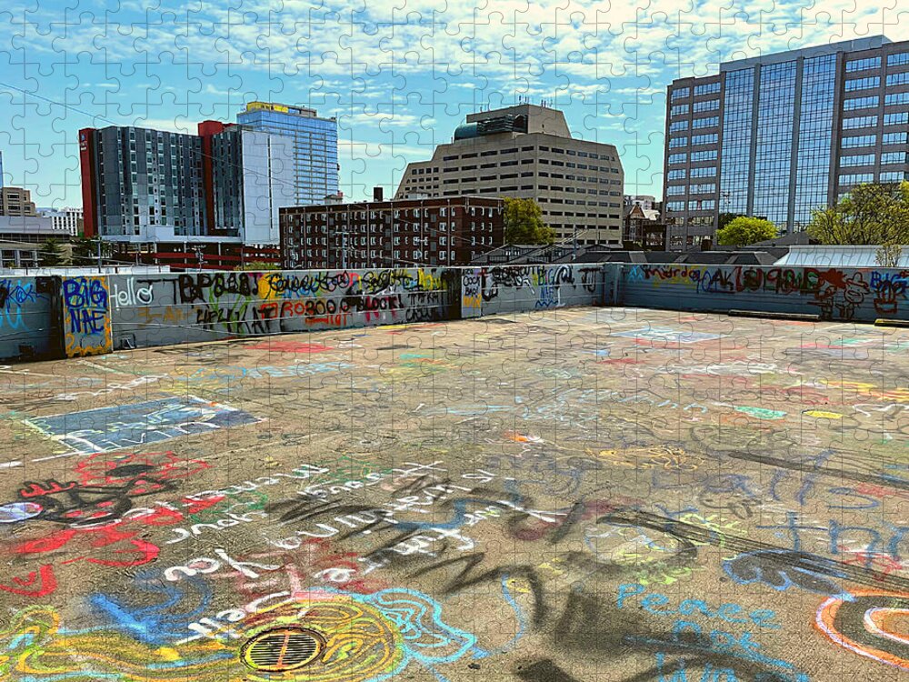Graffiti Jigsaw Puzzle featuring the photograph Graffiti on the Top Deck by Lee Darnell