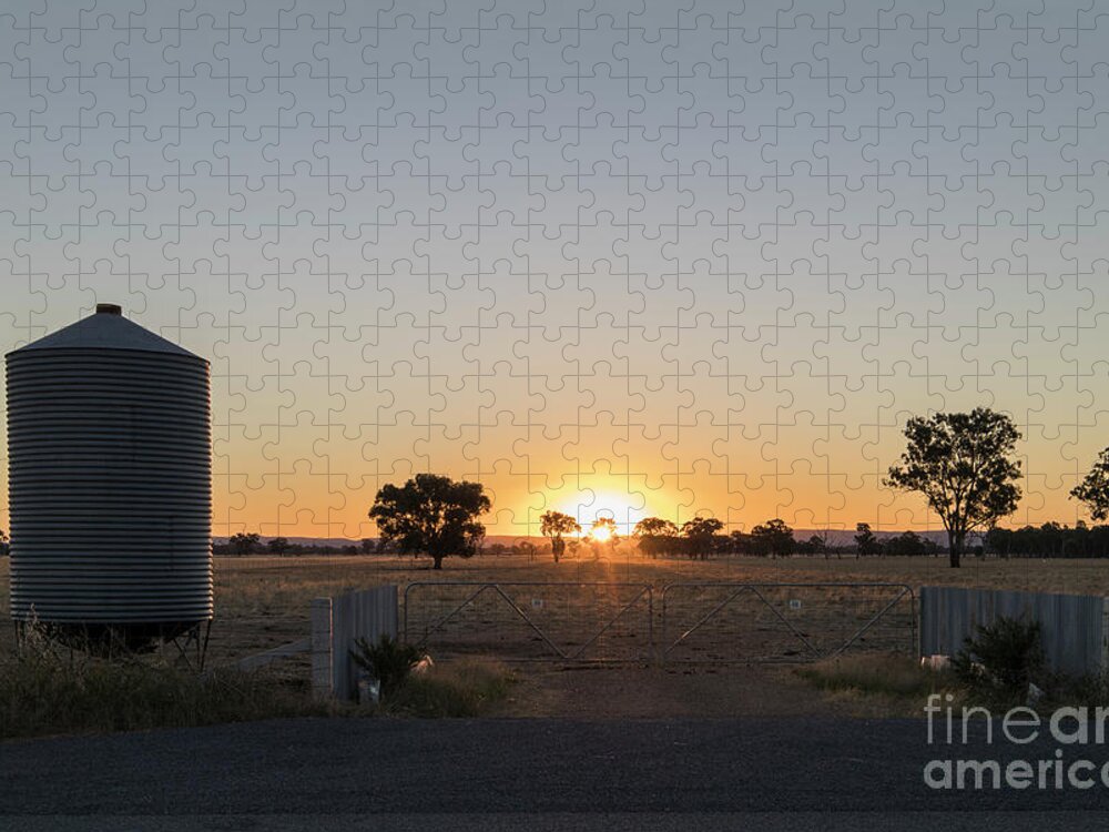 Silo Jigsaw Puzzle featuring the photograph Grain at the Gate by Linda Lees