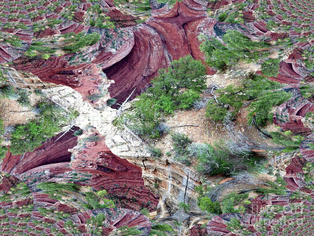Fractal Jigsaw Puzzle featuring the digital art Grand Canyon Fractal -2 by Charles Robinson