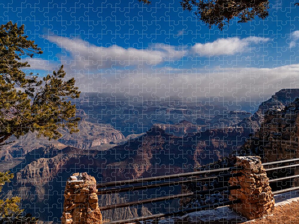 Grand Canyon Winter Arizona Landscape Fstop101 Landscape Geology Jigsaw Puzzle featuring the photograph Grand Canyon Winter View by Geno Lee