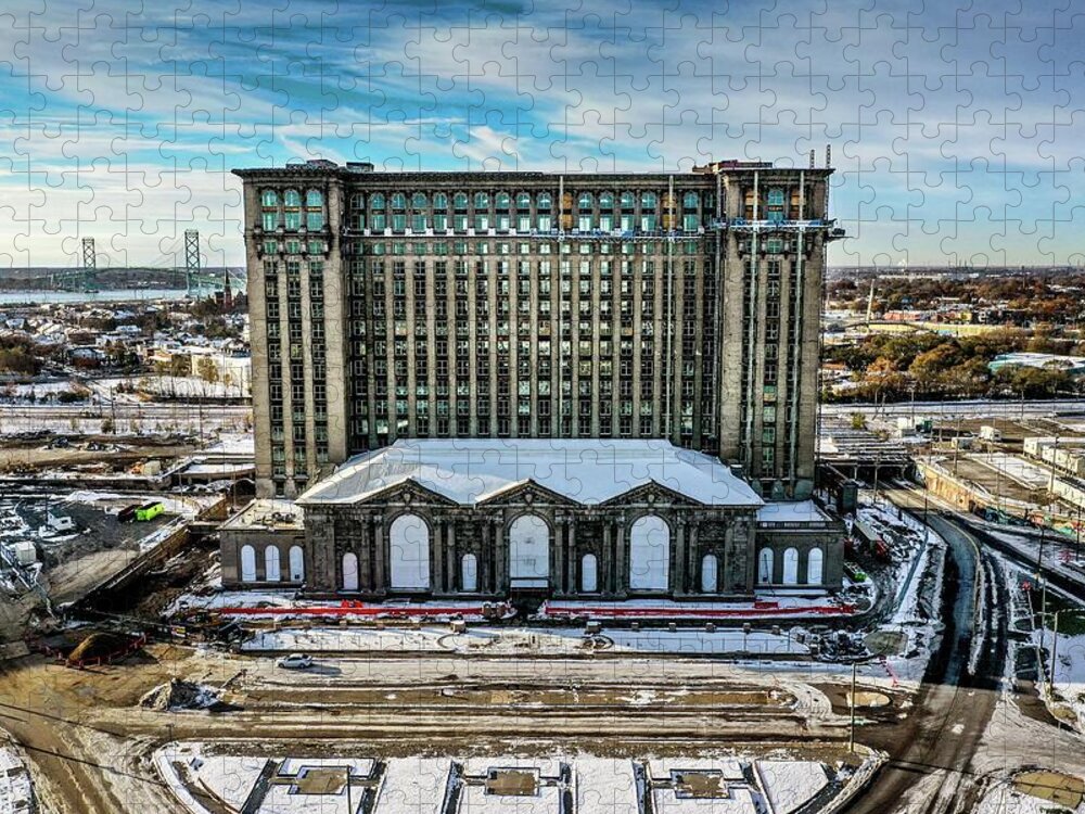 Detroit Jigsaw Puzzle featuring the photograph Grand Central DJI_0462 by Michael Thomas