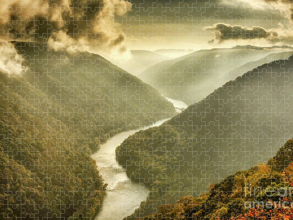 New River Gorge Jigsaw Puzzle featuring the photograph Grandview New River Morning Light by Thomas R Fletcher