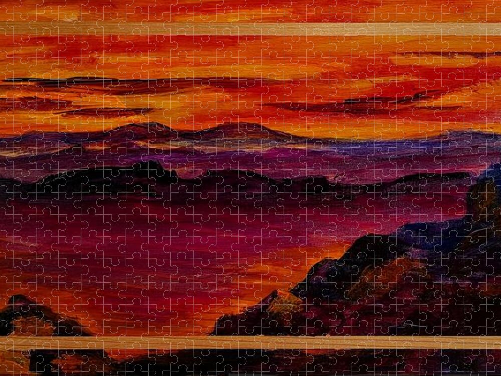 Granite Mountain Jigsaw Puzzle featuring the painting Granite Mountain Arizona by Cheryl Nancy Ann Gordon