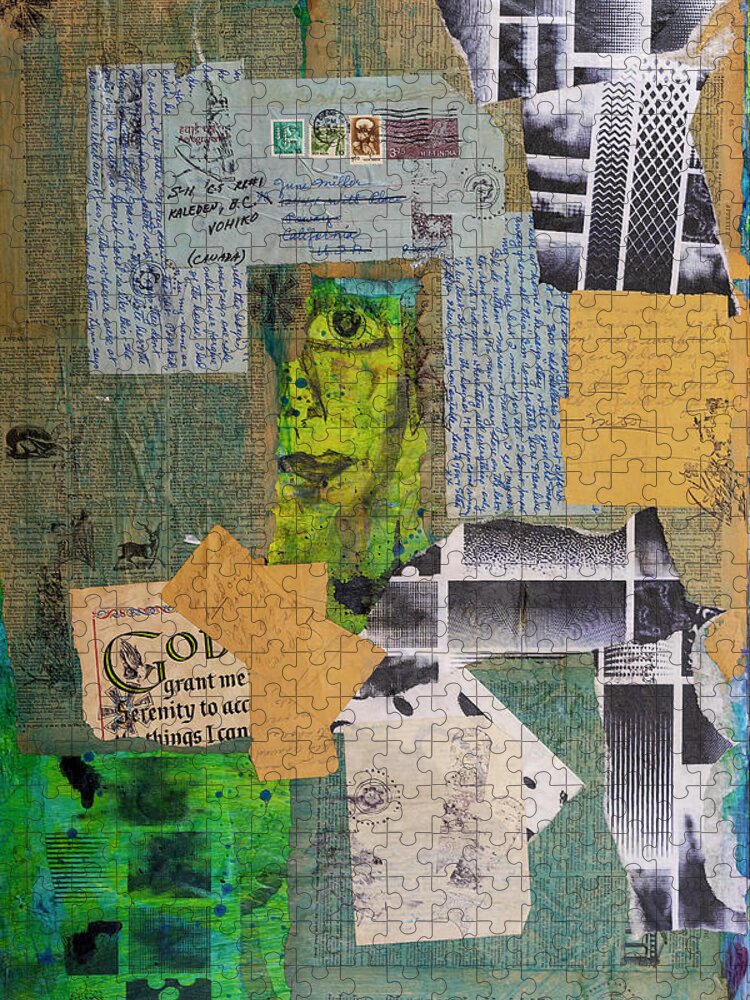 Collage Art Jigsaw Puzzle featuring the mixed media Grant Me by Cathy Anderson