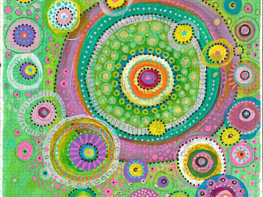 Circles Painting Jigsaw Puzzle featuring the painting Gratitude by Tanielle Childers