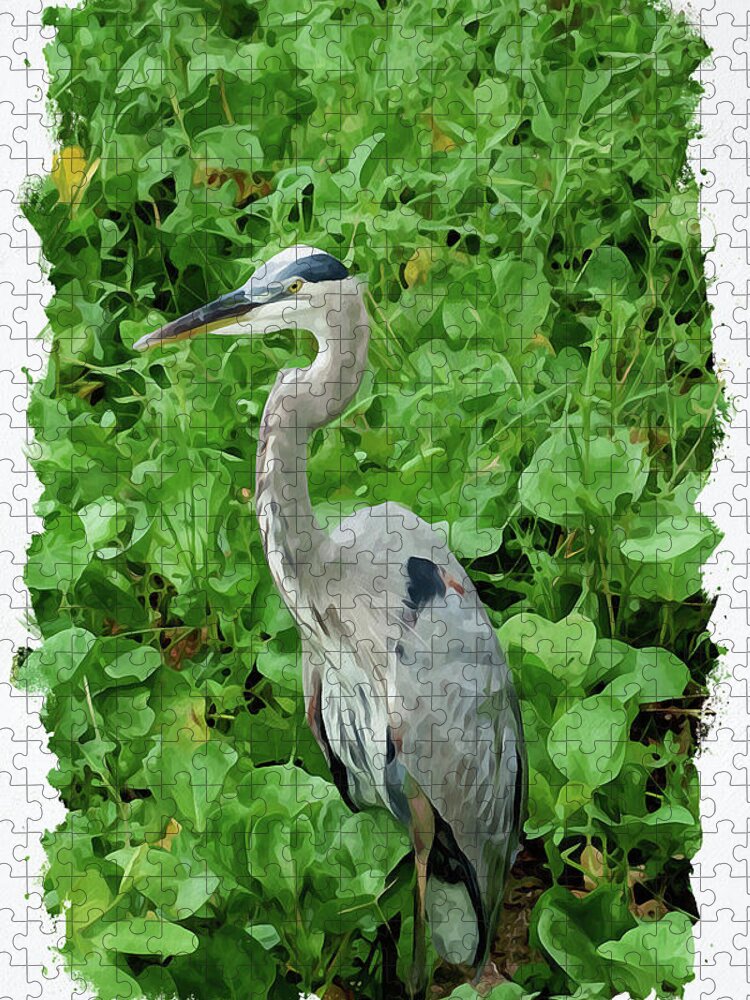 Lily Jigsaw Puzzle featuring the digital art Great Herons by Chauncy Holmes