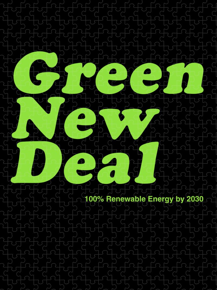 Cool Jigsaw Puzzle featuring the digital art Green New Deal 2030 by Flippin Sweet Gear