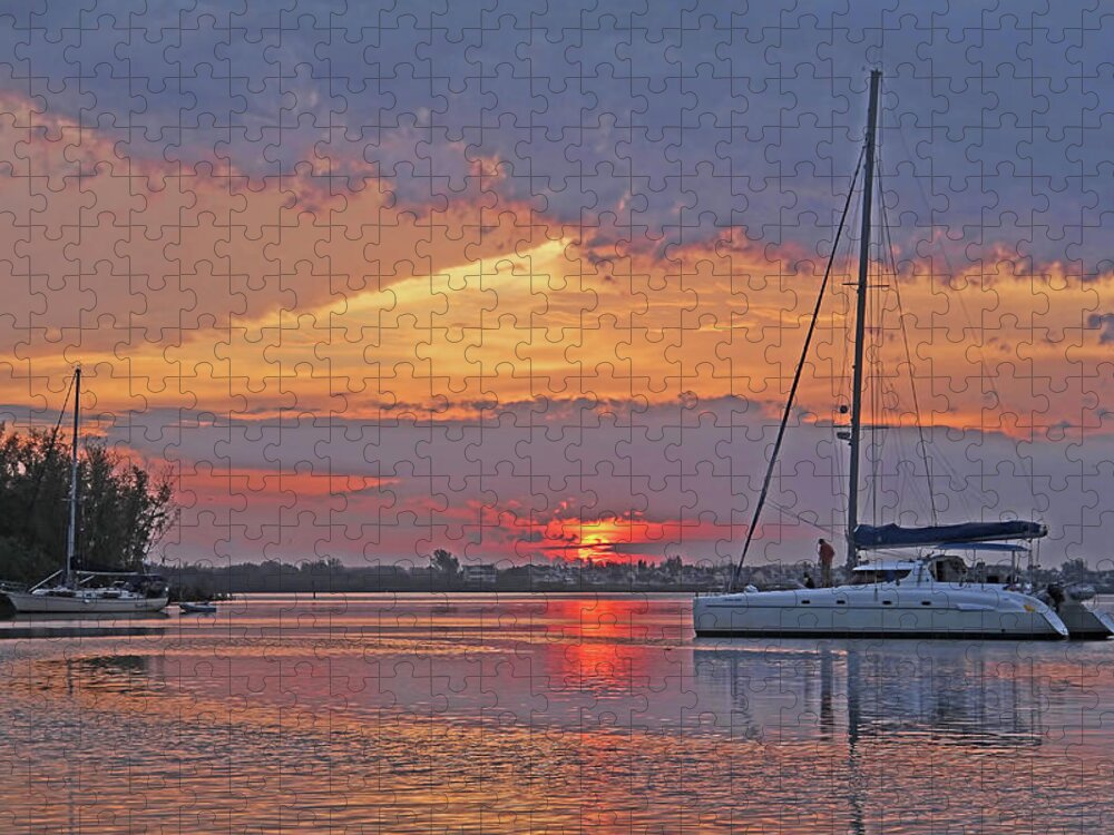 Tropical Sunrise Jigsaw Puzzle featuring the photograph Greet The Day by HH Photography of Florida
