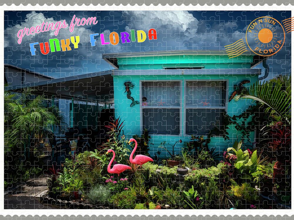 Florida Jigsaw Puzzle featuring the photograph Greetings from FunkyFlorida 4 by ARTtography by David Bruce Kawchak