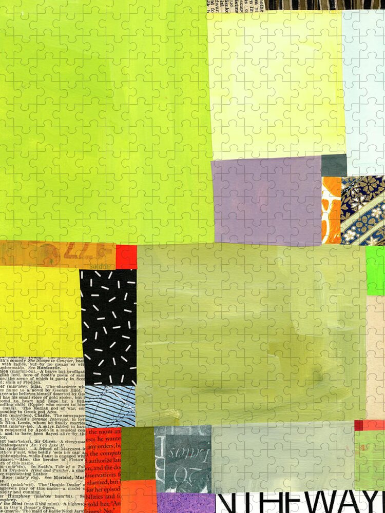 Abstract Art Jigsaw Puzzle featuring the painting Grid Study #3 by Jane Davies