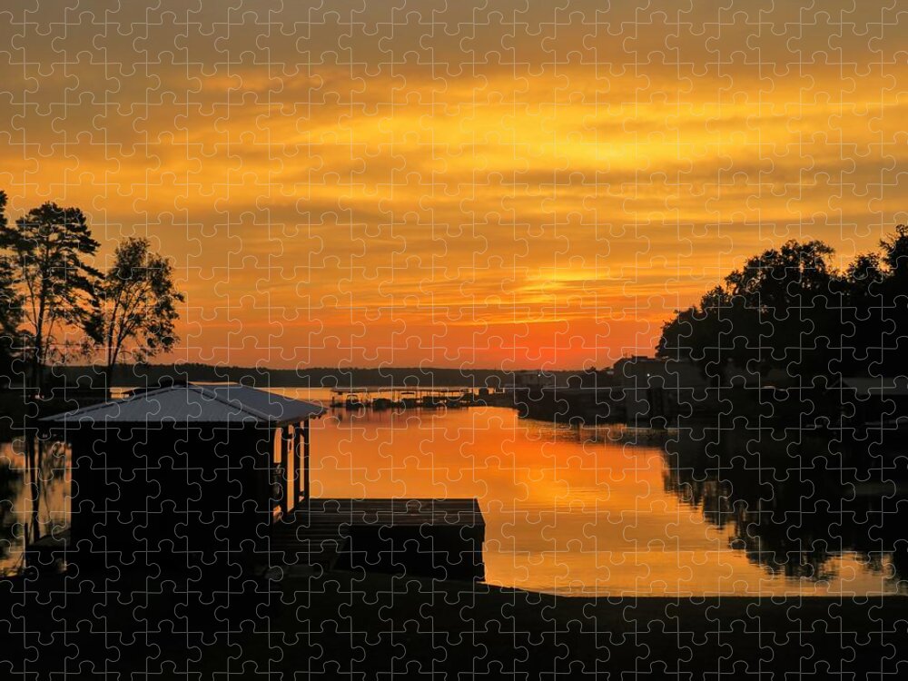 Gold Jigsaw Puzzle featuring the photograph Growing Golder Sunrise by Ed Williams