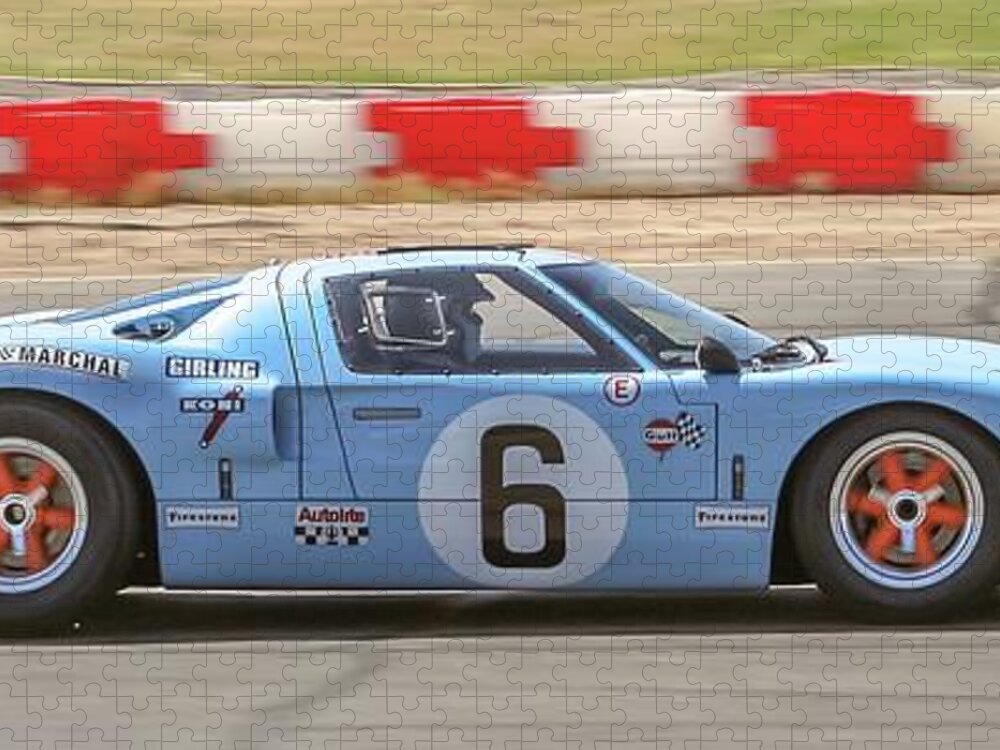 Ford Jigsaw Puzzle featuring the photograph GT40 racing by Darrell Foster