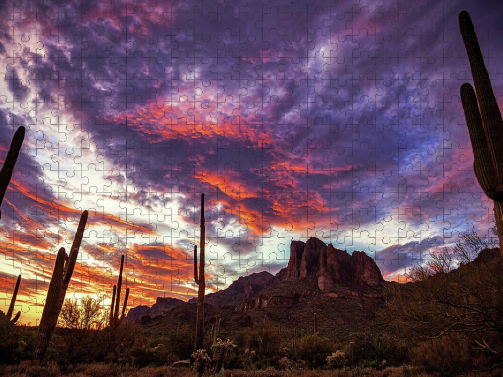 American Southwest Jigsaw Puzzle featuring the photograph Guardians of the Mountain by Rick Furmanek