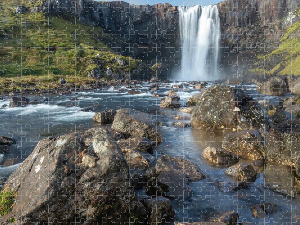 Landscape Jigsaw Puzzle featuring the photograph Gufufoss Iceland by Kristia Adams
