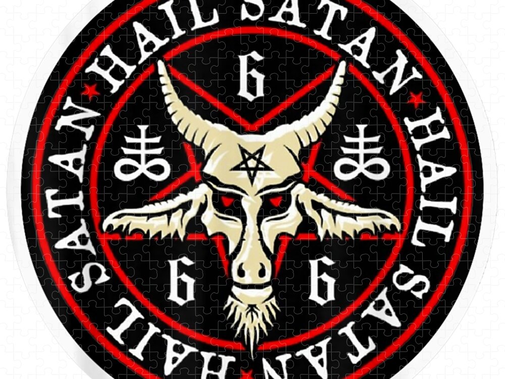 Sigil Baphomet Pentagram Occult Satanic Goat Head Devil 666 Throw Pillow 16x16 Occult Designs Co Multicolor