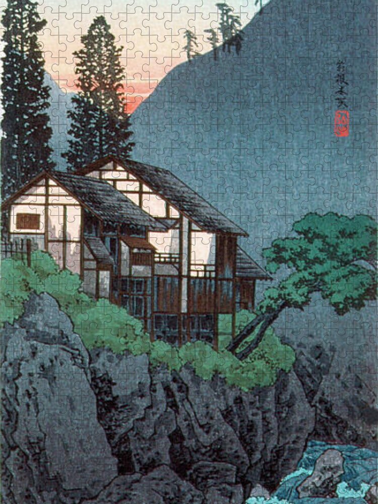 Japan Jigsaw Puzzle featuring the painting Hakone by Hiroaki Takahashi