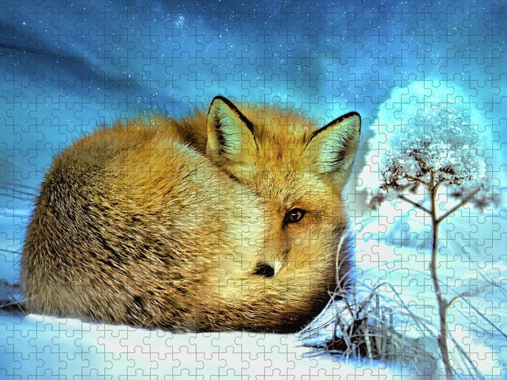 Snow Jigsaw Puzzle featuring the digital art Half Sleep by Norman Brule