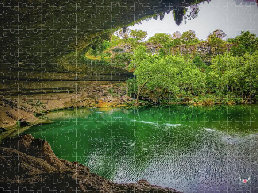 Hamiltonpool Jigsaw Puzzle featuring the photograph Hamilton Pool Cave by Pam Rendall