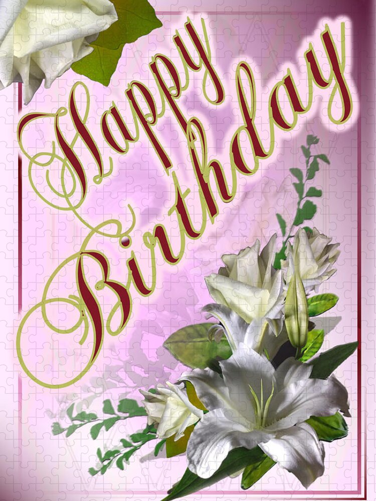 Happy Birthday Jigsaw Puzzle featuring the digital art Happy Birthday October Wishes by Delynn Addams