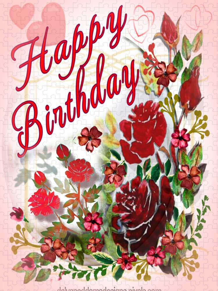 Happy Birthday Jigsaw Puzzle featuring the digital art Happy Birthday to Anyone Born in July by Delynn Addams