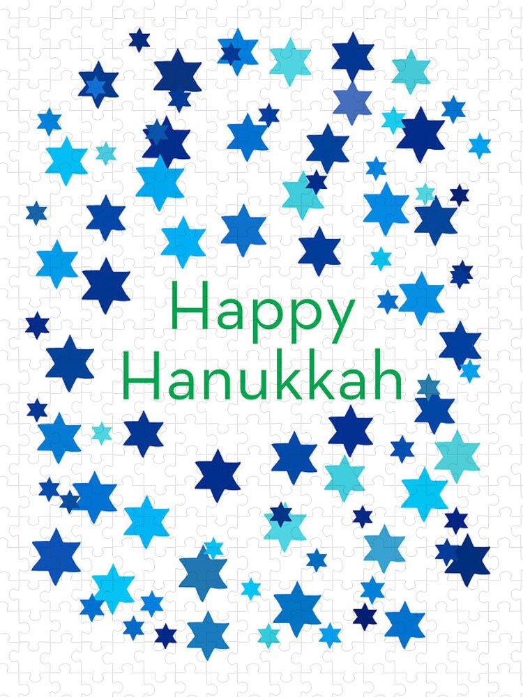 Hanukkah Jigsaw Puzzle featuring the digital art Happy Hanukkah Confetti- Art by Linda Woods by Linda Woods