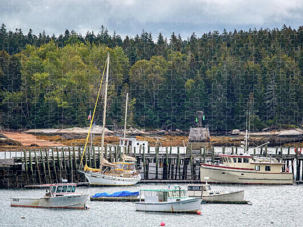 Boat Jigsaw Puzzle featuring the photograph Harbor In Maine by Paul Freidlund